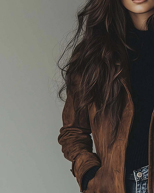 Trench Vintage in Finto Camoscio