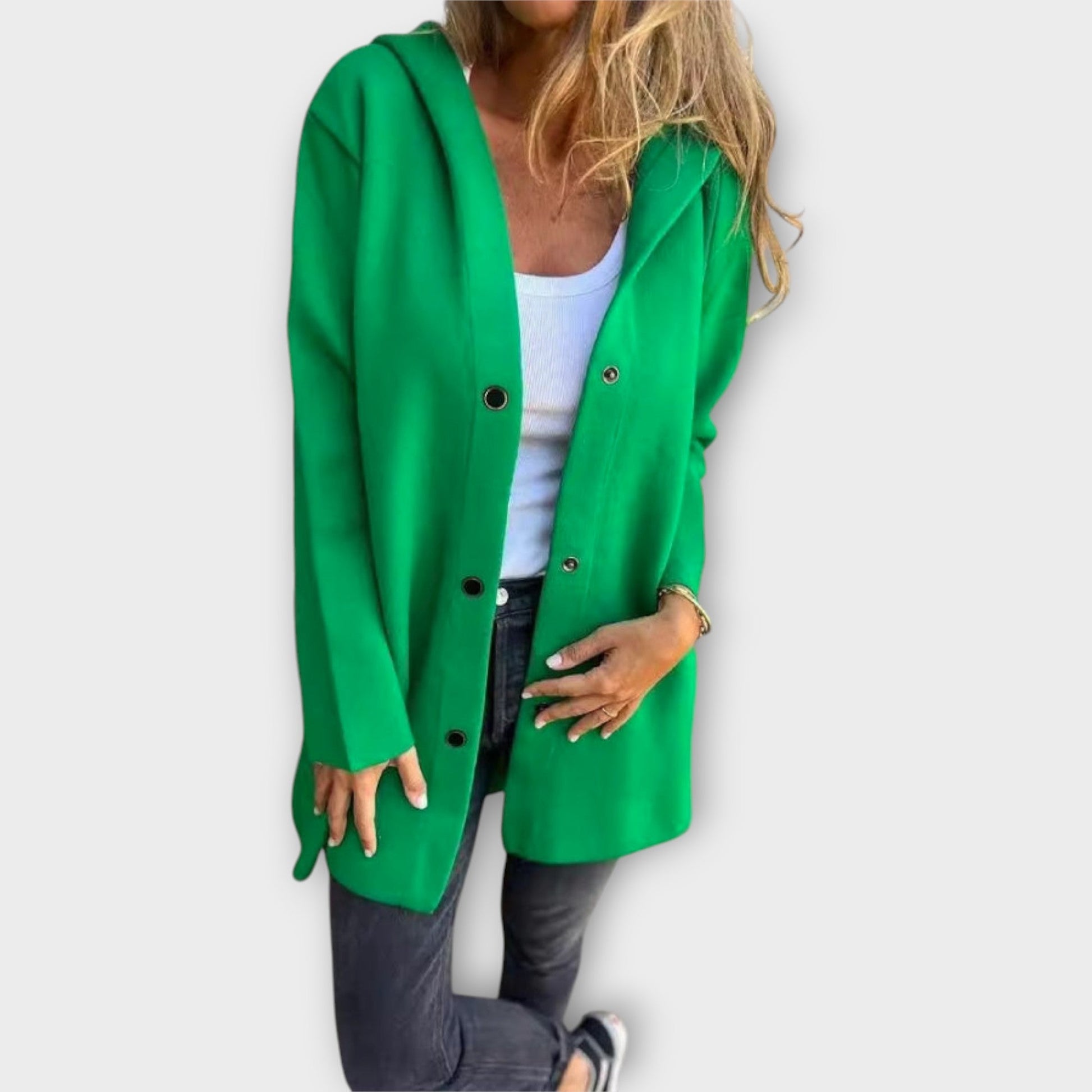 Giacca casual con cappuccio e bottoni