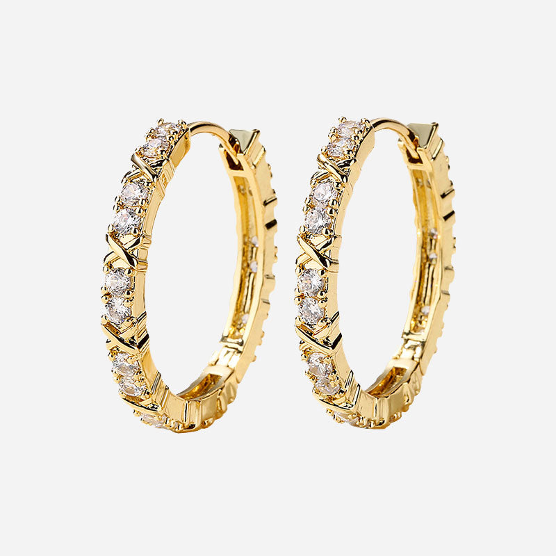 Aurelisse | Orecchini a Croce in Zirconia Oro 18K
