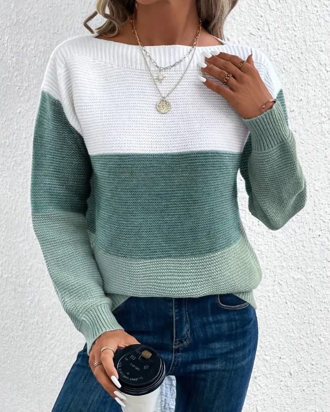 Calista - Maglione Elegante a Maniche Lunghe con Spalle Cadute