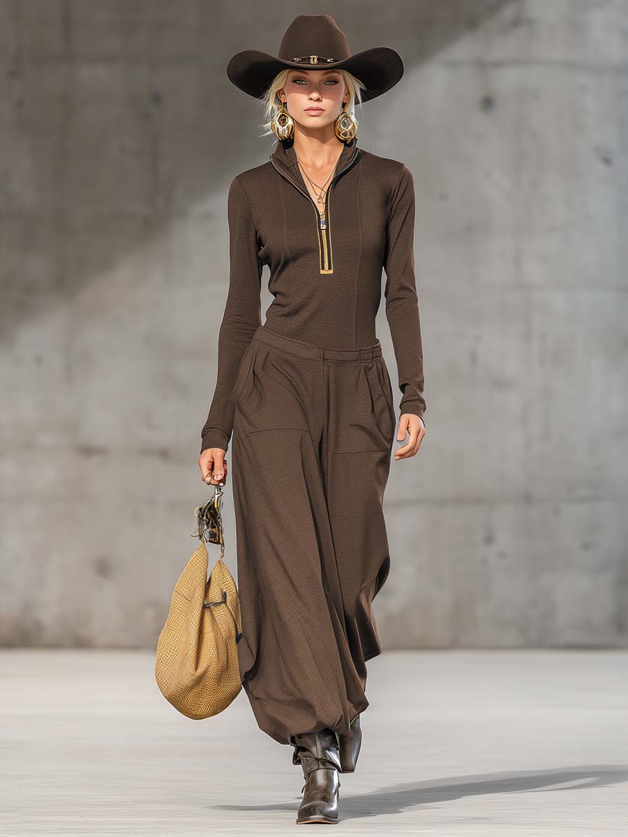 Completo Retrò Sportivo con Maglia e Pantaloni Larghi