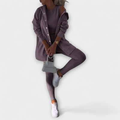 Set di tre pezzi con cardigan