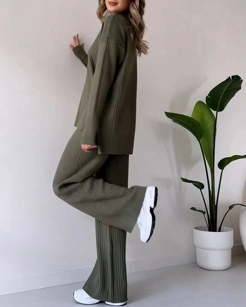 Completo Casual Chic a Due Pezzi con Spacco