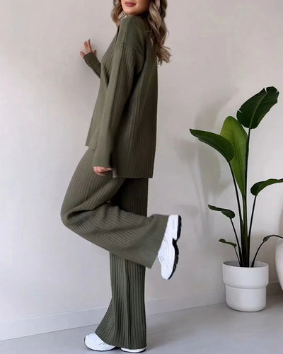 Completo Casual Chic a Due Pezzi con Spacco