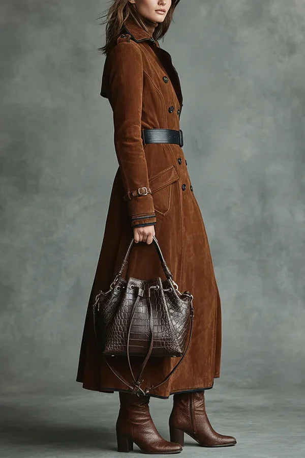 Cappotto Trench Elegante con Revers e Tasche