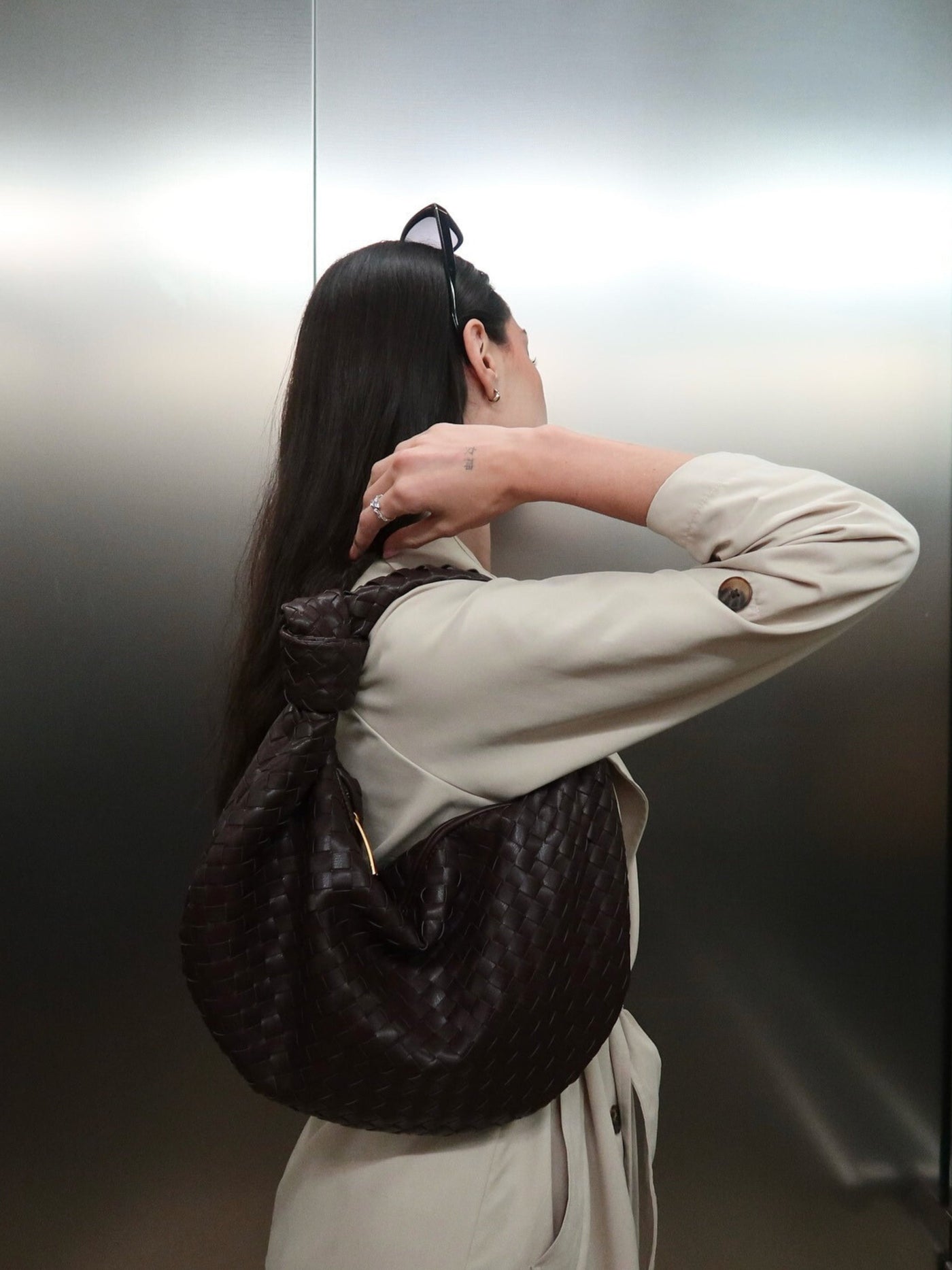 Giselle | Borsa a Spalla Media Intrecciata con Nodo