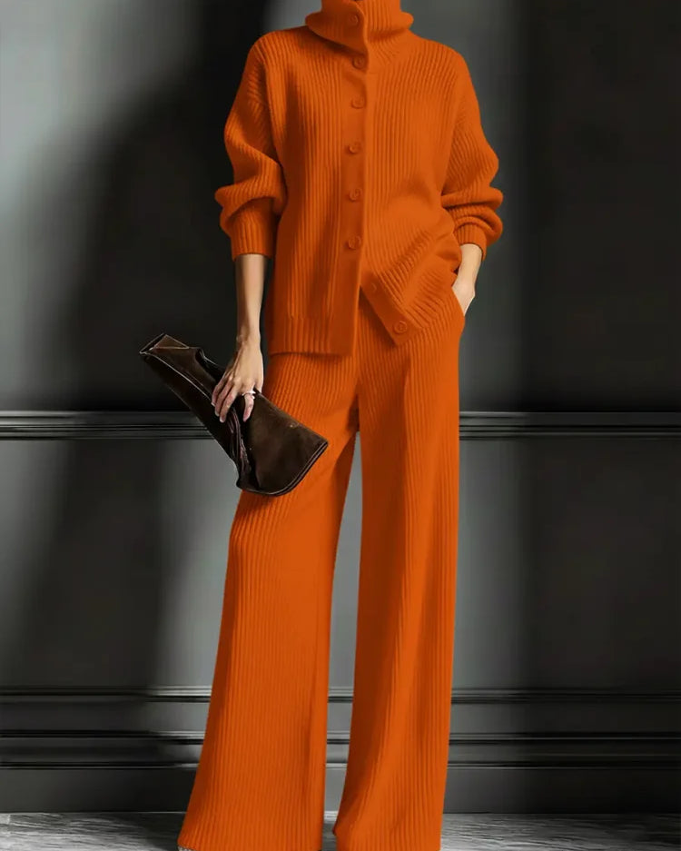 Completo Donna in Maglia con Cardigan e Pantaloni