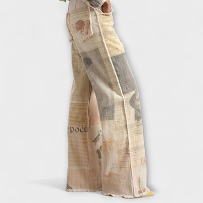 Rhea – Jeans a gamba larga stampate con un tocco vintage