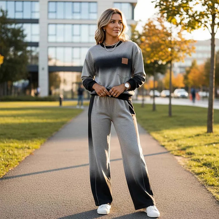 Set di top e pantaloni casual con sfumature per donne