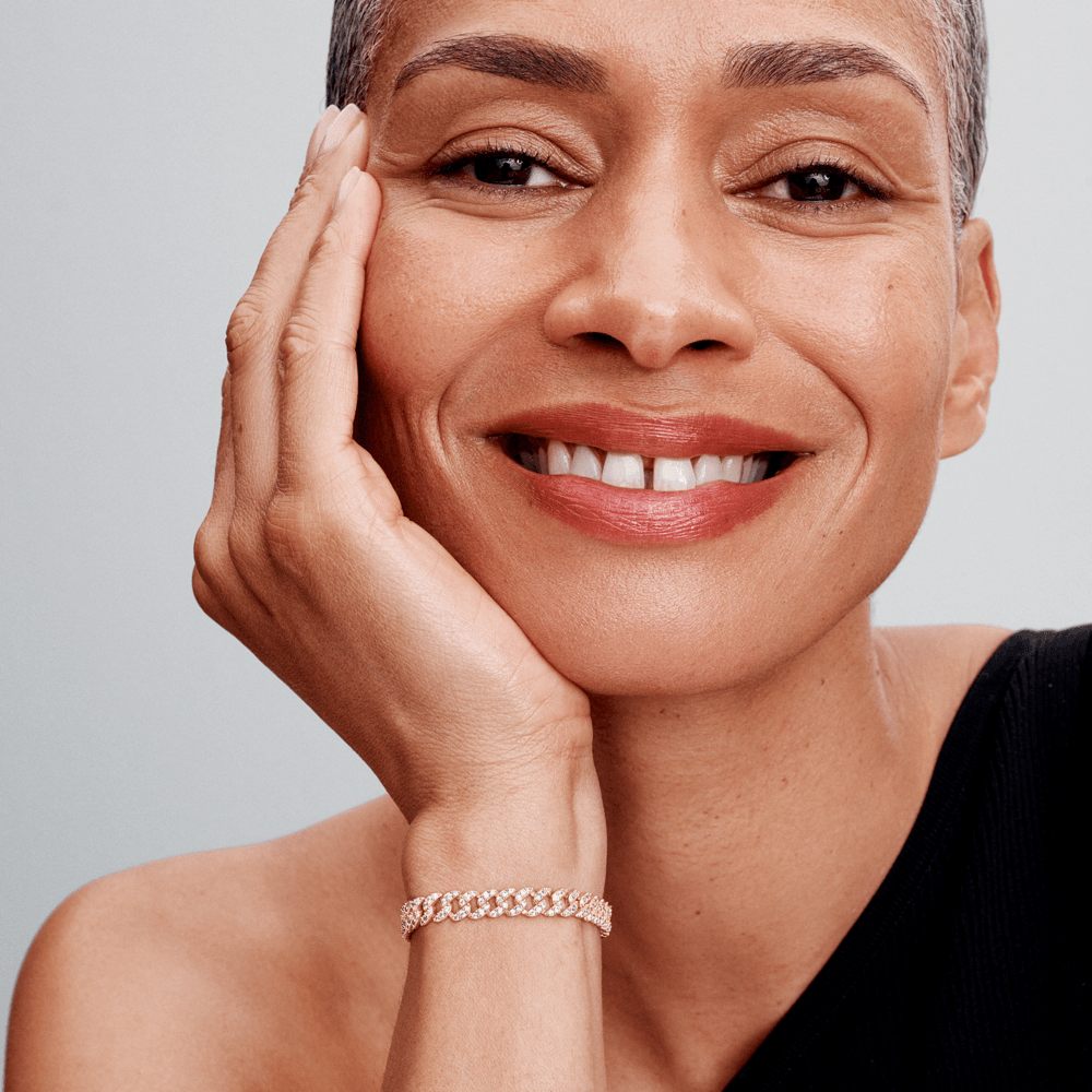 Shannelise | Bracciale Cubano Rosa in Oro 18k