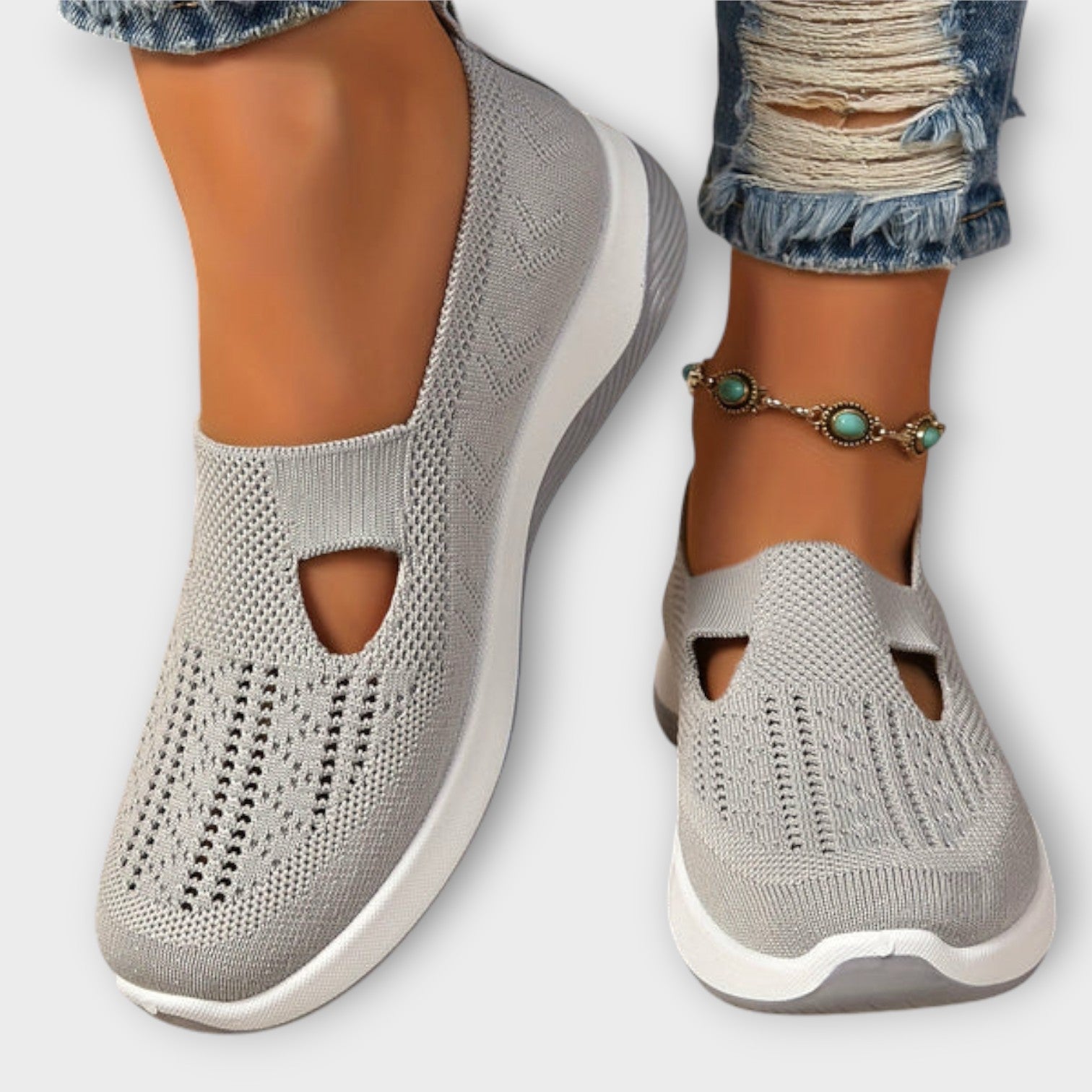 Scarpe da passeggio slip-on in maglia comfort