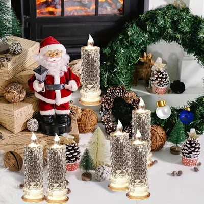 Lampada a candela LED in cristallo | Set da 4 candele