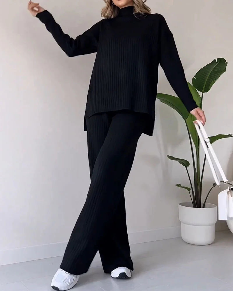 Completo Casual Chic a Due Pezzi con Spacco