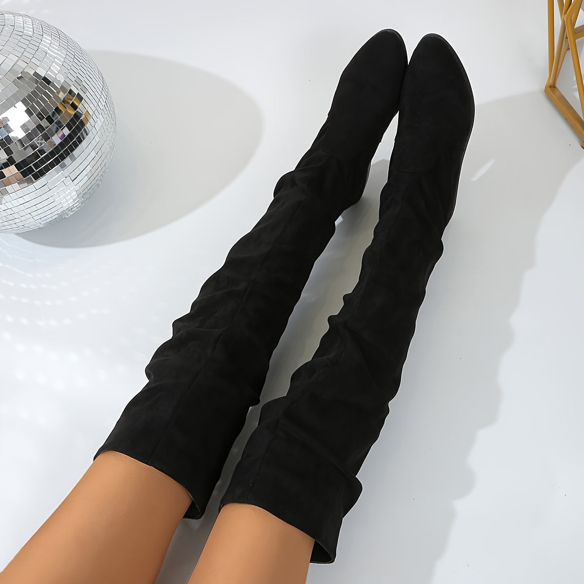 Versione allungata Stivali da donna impilati alla moda Versatili sopra il ginocchio