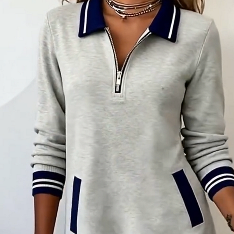 Mini Abito Casual da Donna con Mezza Zip