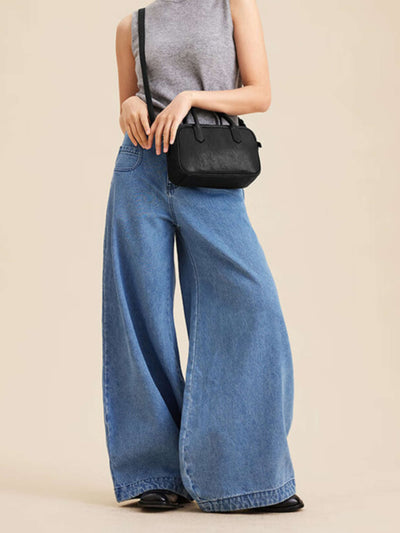 Eliza | Borsa Quadrata con Zip Lucida