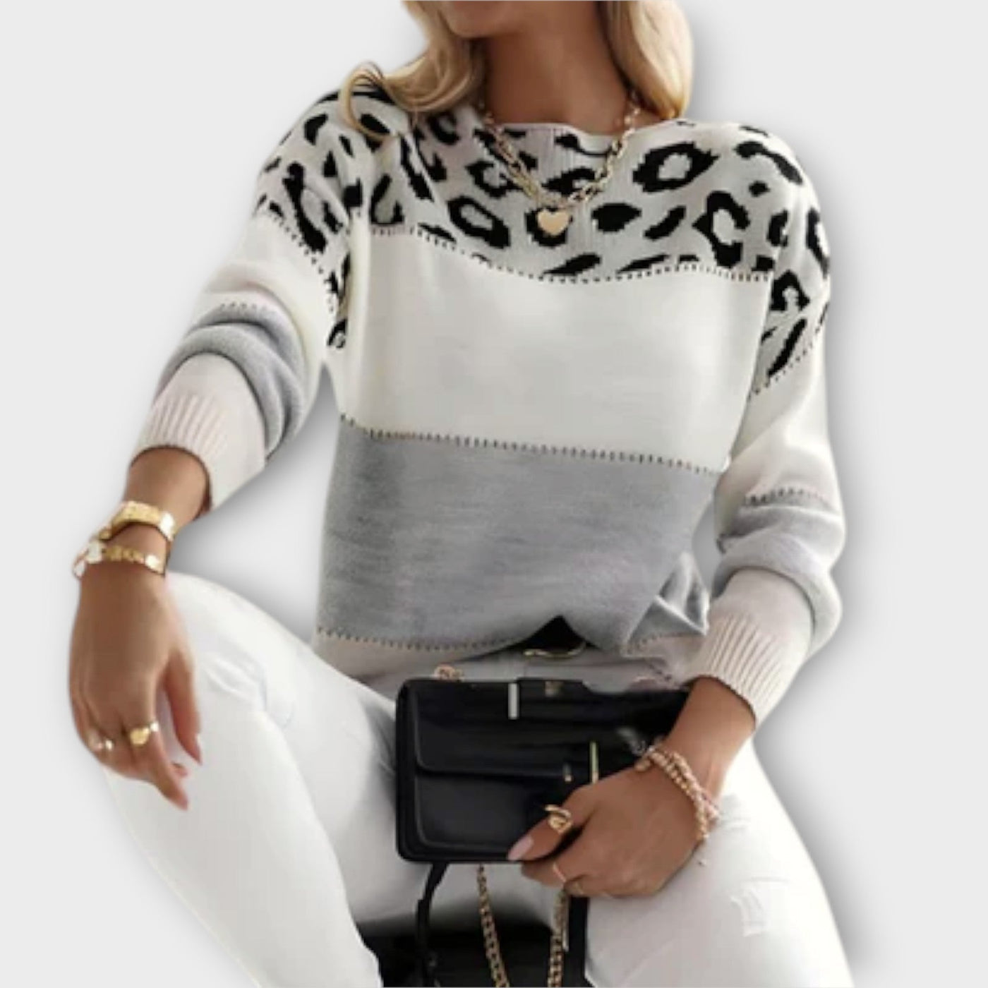 Cheyenne - Maglione Casual con Design Leopardo