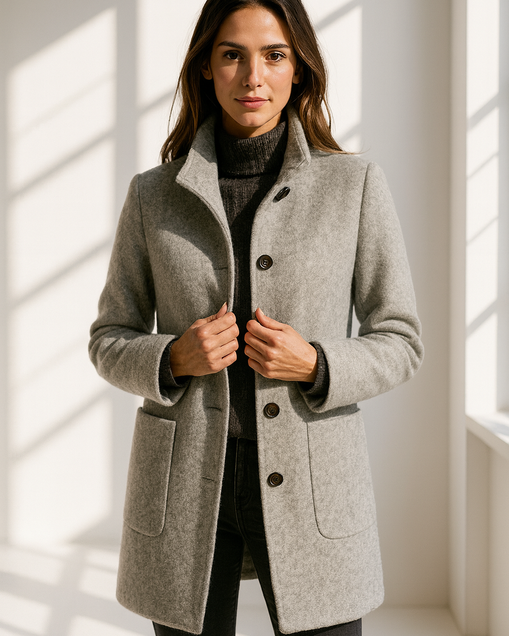 Valentina - Giacca donna confortevole con collo alto