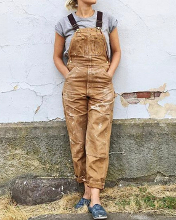 Salopette in Tela da Donna – Vestibilità Relaxed e Stile Ispirato al Lavoro