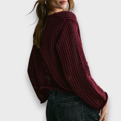 Jessa – Cardigan in Rosso Borgogna