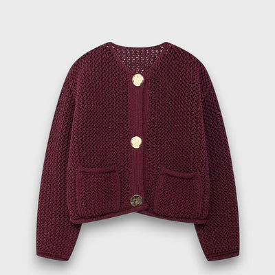 Jessa – Cardigan in Rosso Borgogna