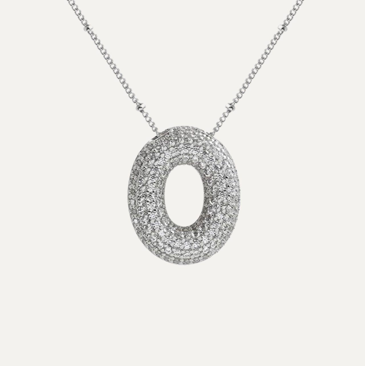 Savannah | Collana con Lettera a Bolla in Diamante