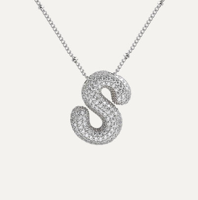 Savannah | Collana con Lettera a Bolla in Diamante
