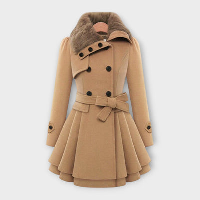 Elivara – Cappotto elegante con colletto in pelliccia