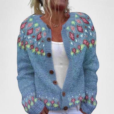 Lianne - Cardigan a maglia larga a fantasia chic