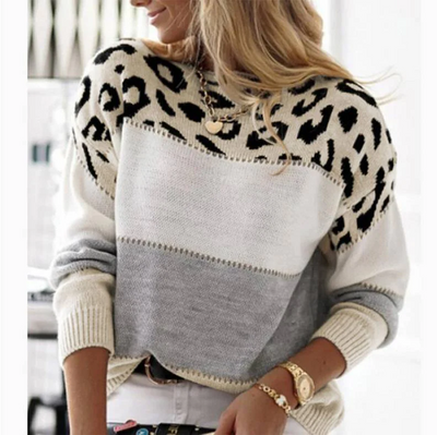 Cheyenne - Maglione Casual con Design Leopardo