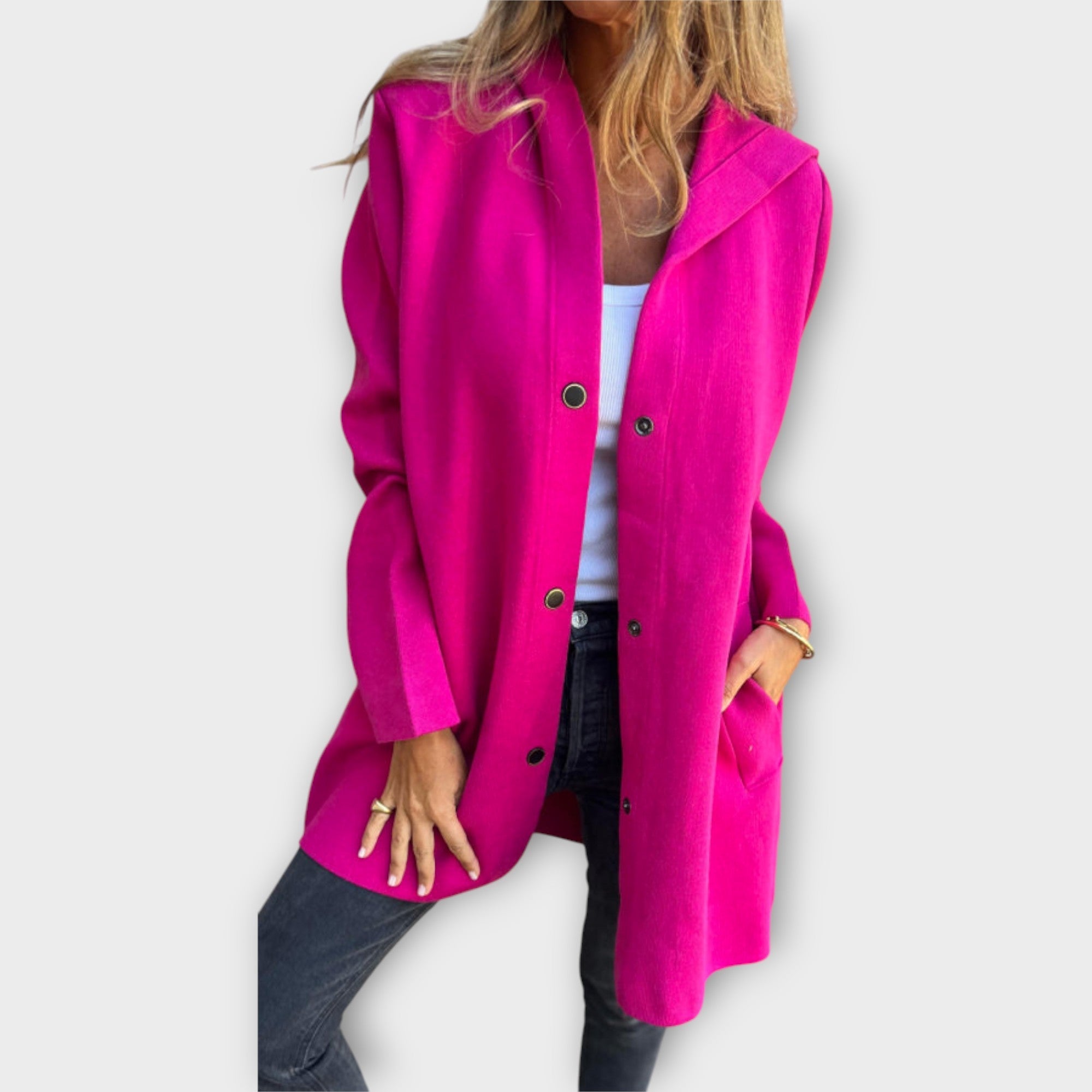 Giacca casual con cappuccio e bottoni