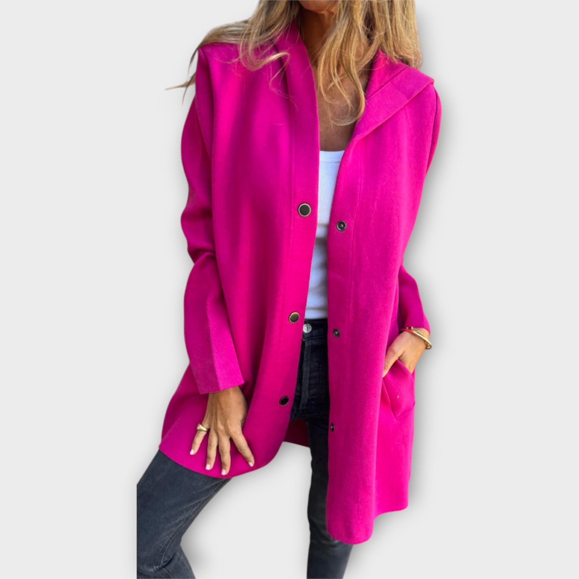 Giacca casual con cappuccio e bottoni