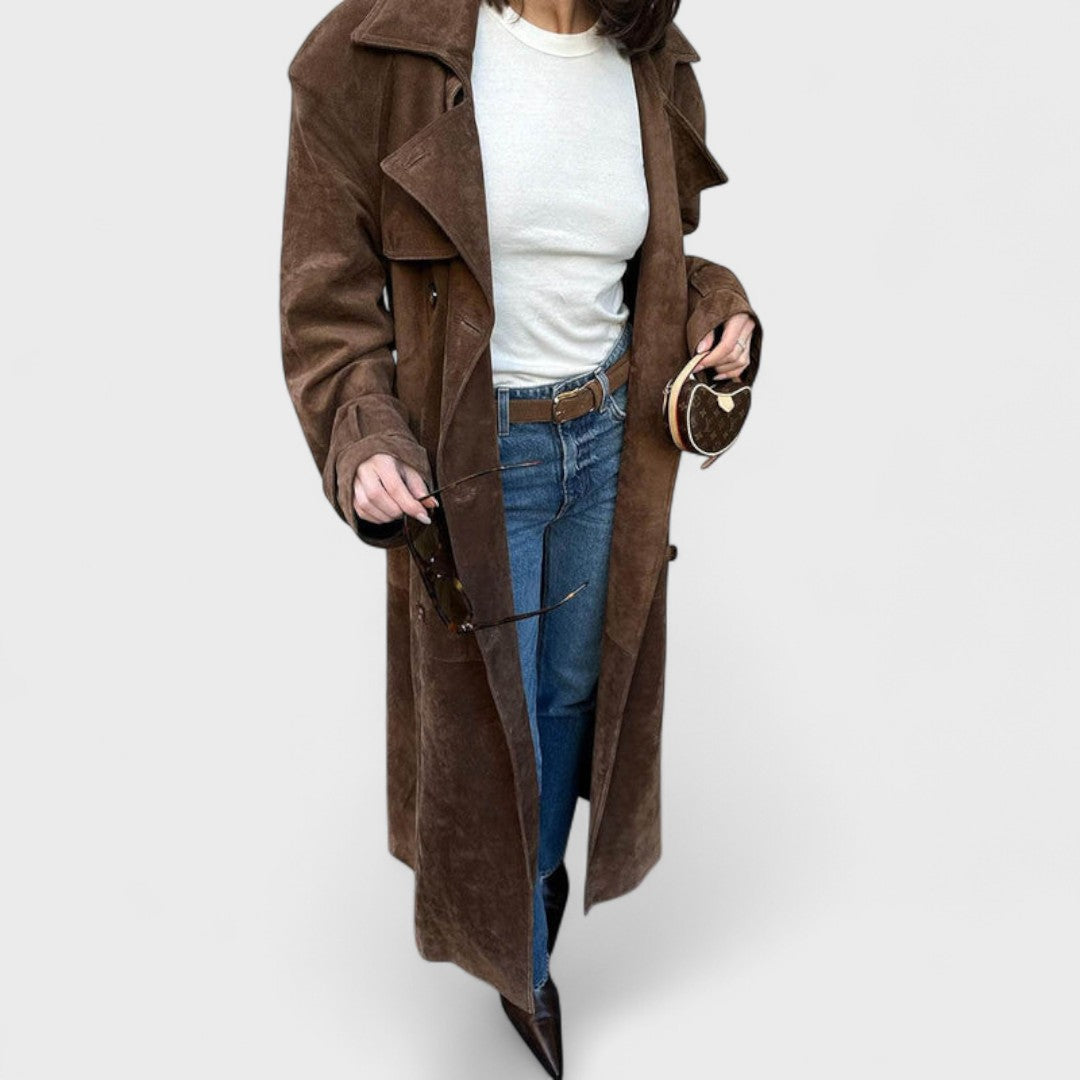 Veronika - Elegante trench coat con collo alto