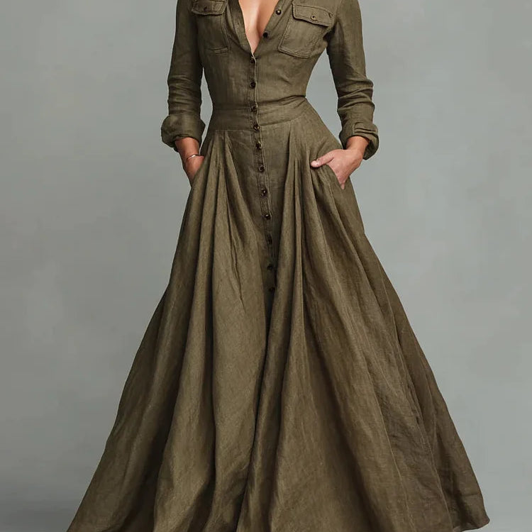 Abito camicia vintage fino a terra