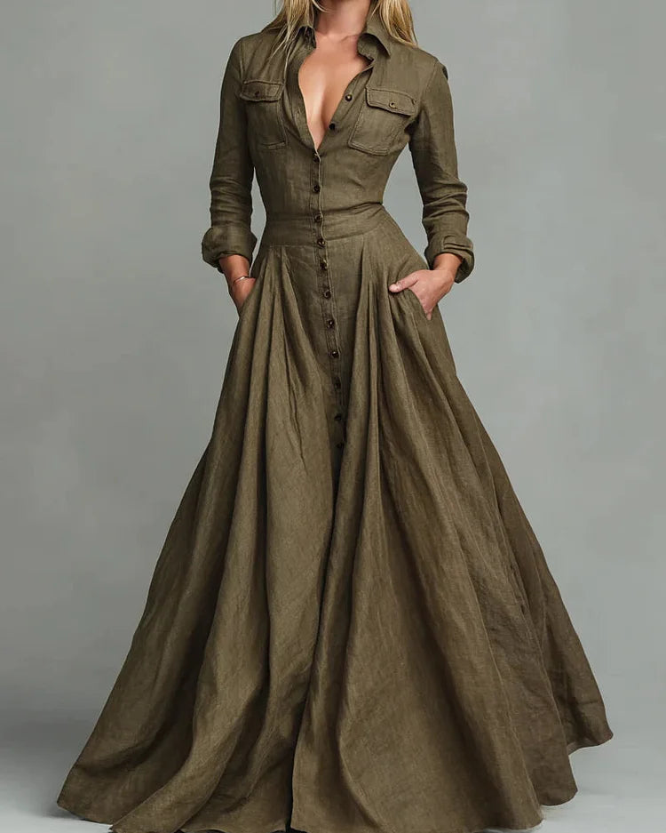 Abito camicia vintage fino a terra