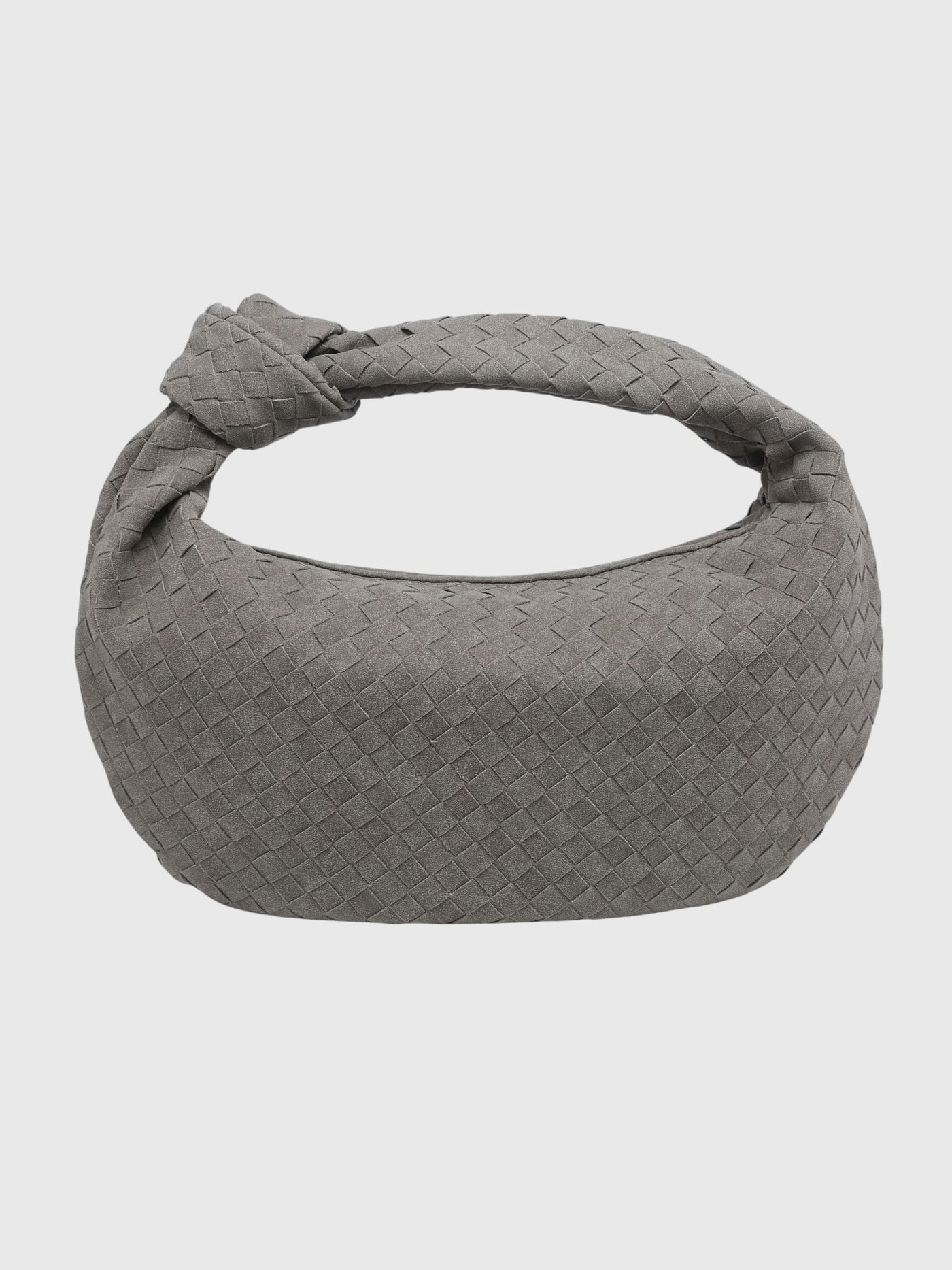 Celeste | Borsa Media Suede Intrecciata con Nodo