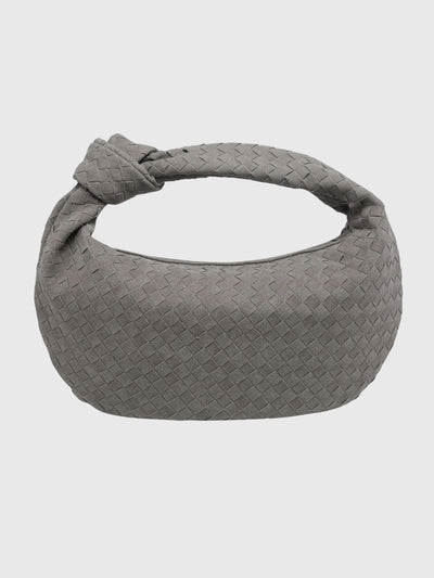 Celeste | Borsa Media Suede Intrecciata con Nodo