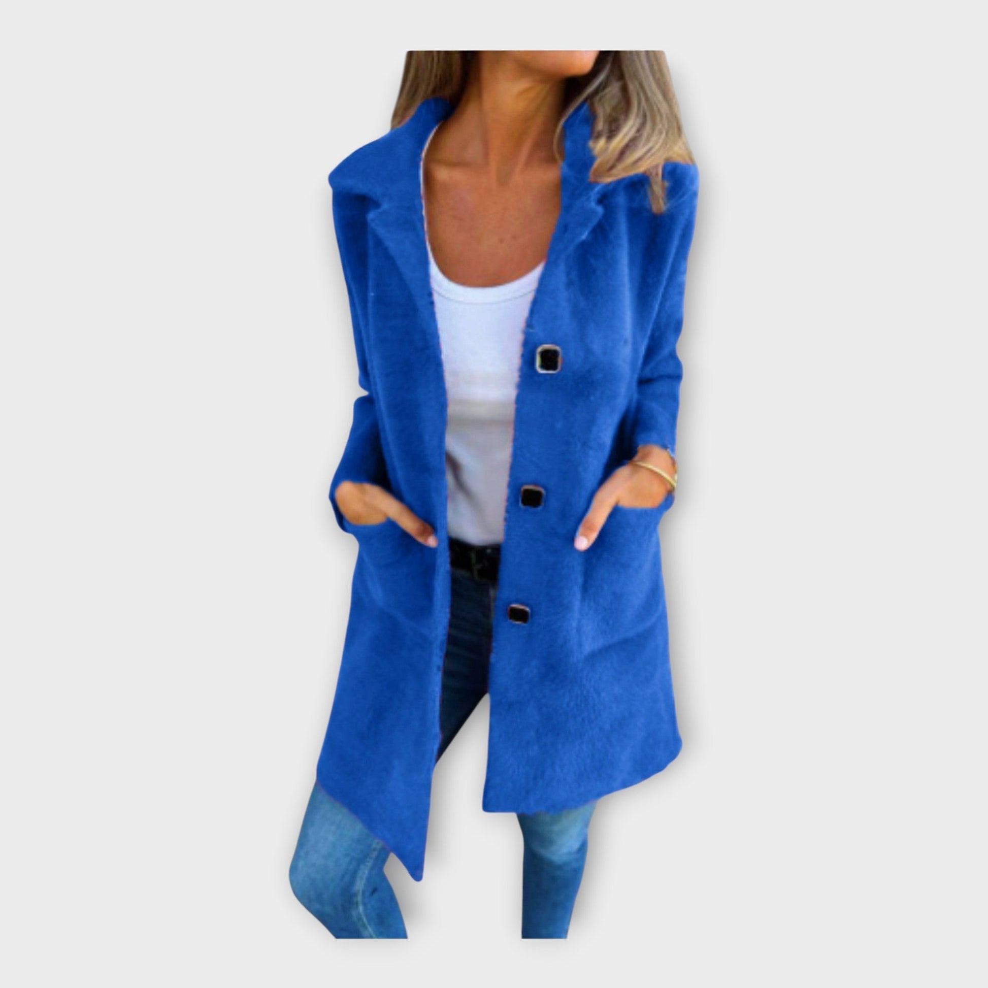 Cappotto di Lana con Chiusura Elegante