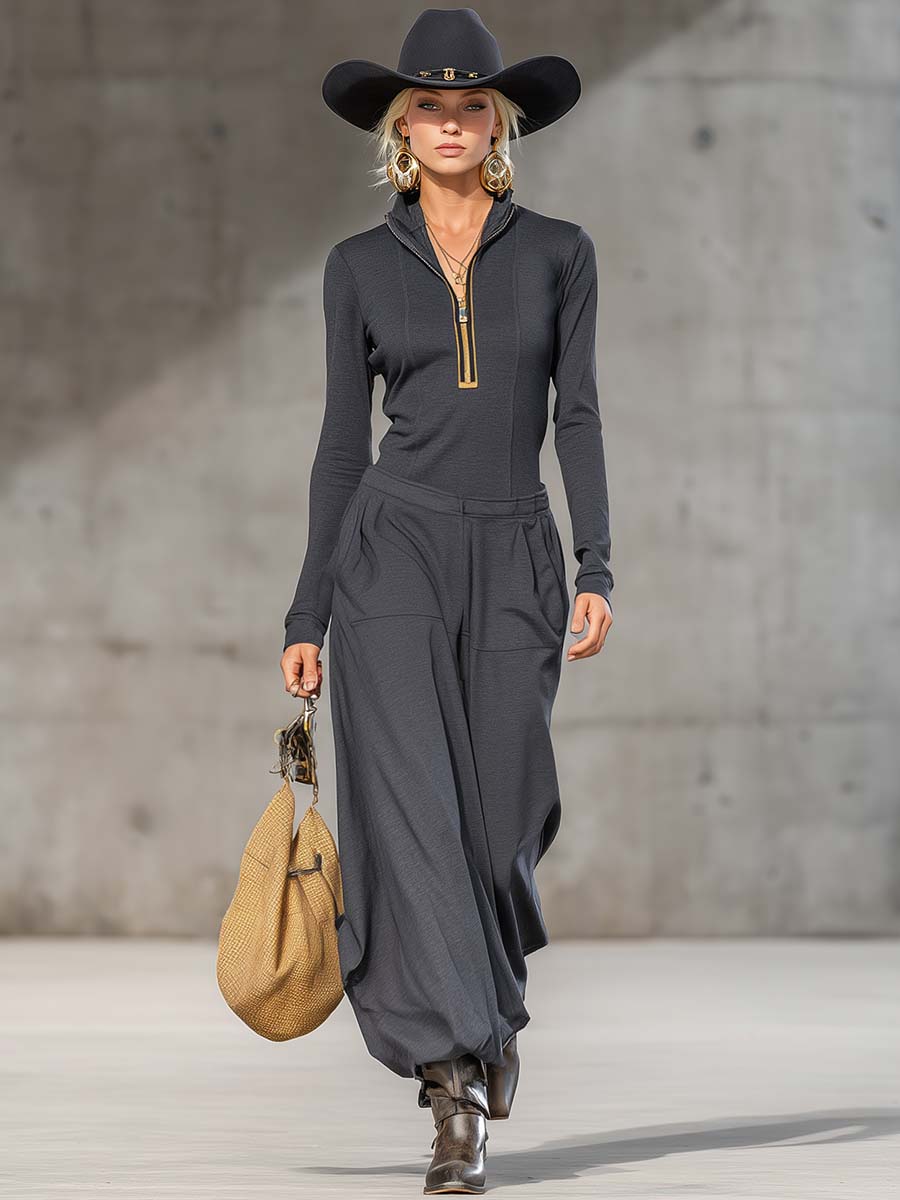 Completo Retrò Sportivo con Maglia e Pantaloni Larghi