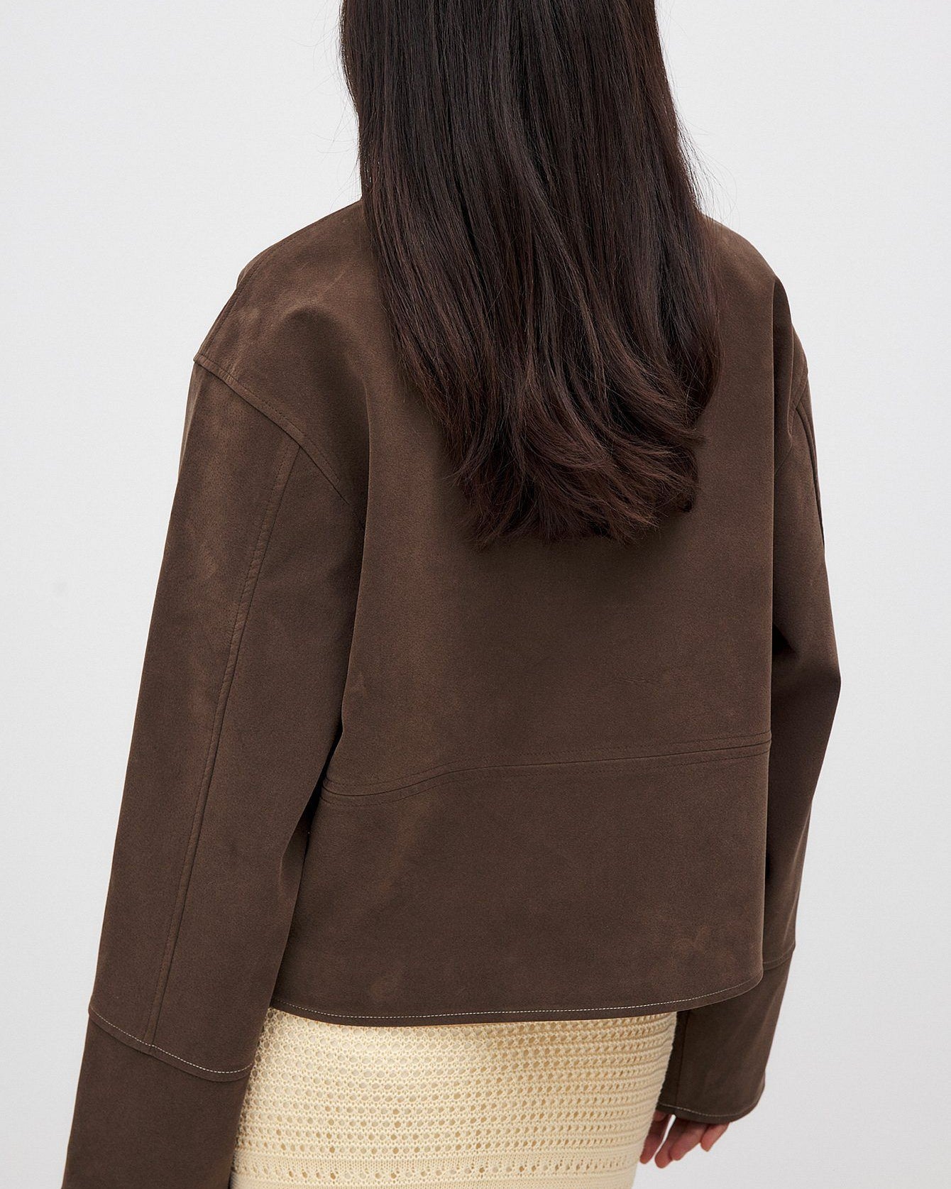 VALIRA Giacca Zip in Finta Suede