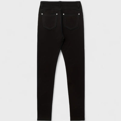 Floriale - Jeans neri in denim a vita alta per donna