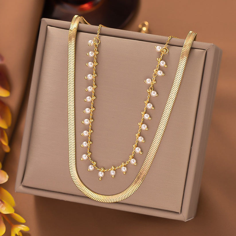 Marizanne | Collana Serpente di Lusso & Set di Gioielli con Perle in Oro 18K