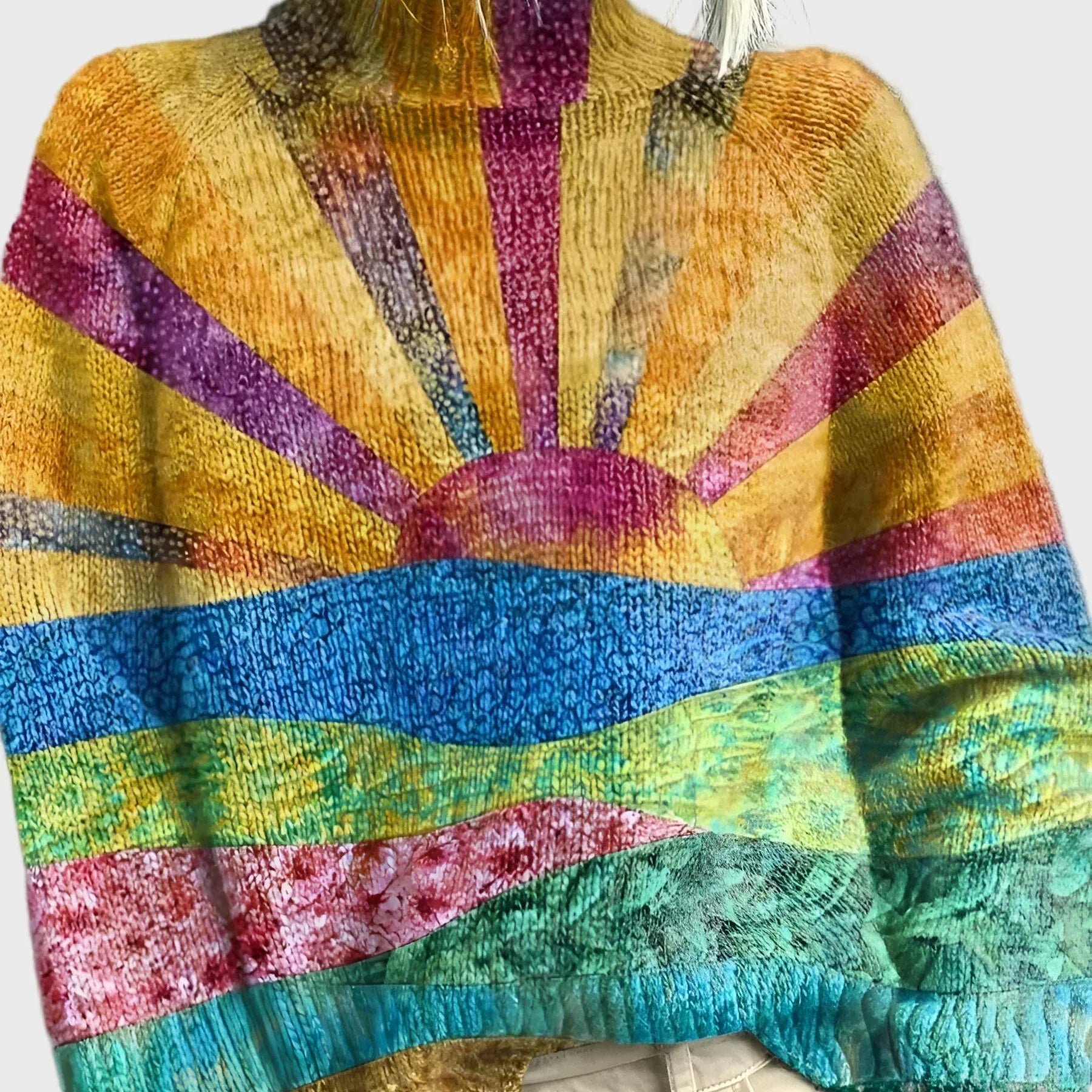 Maglione a collo alto con motivo raffinato