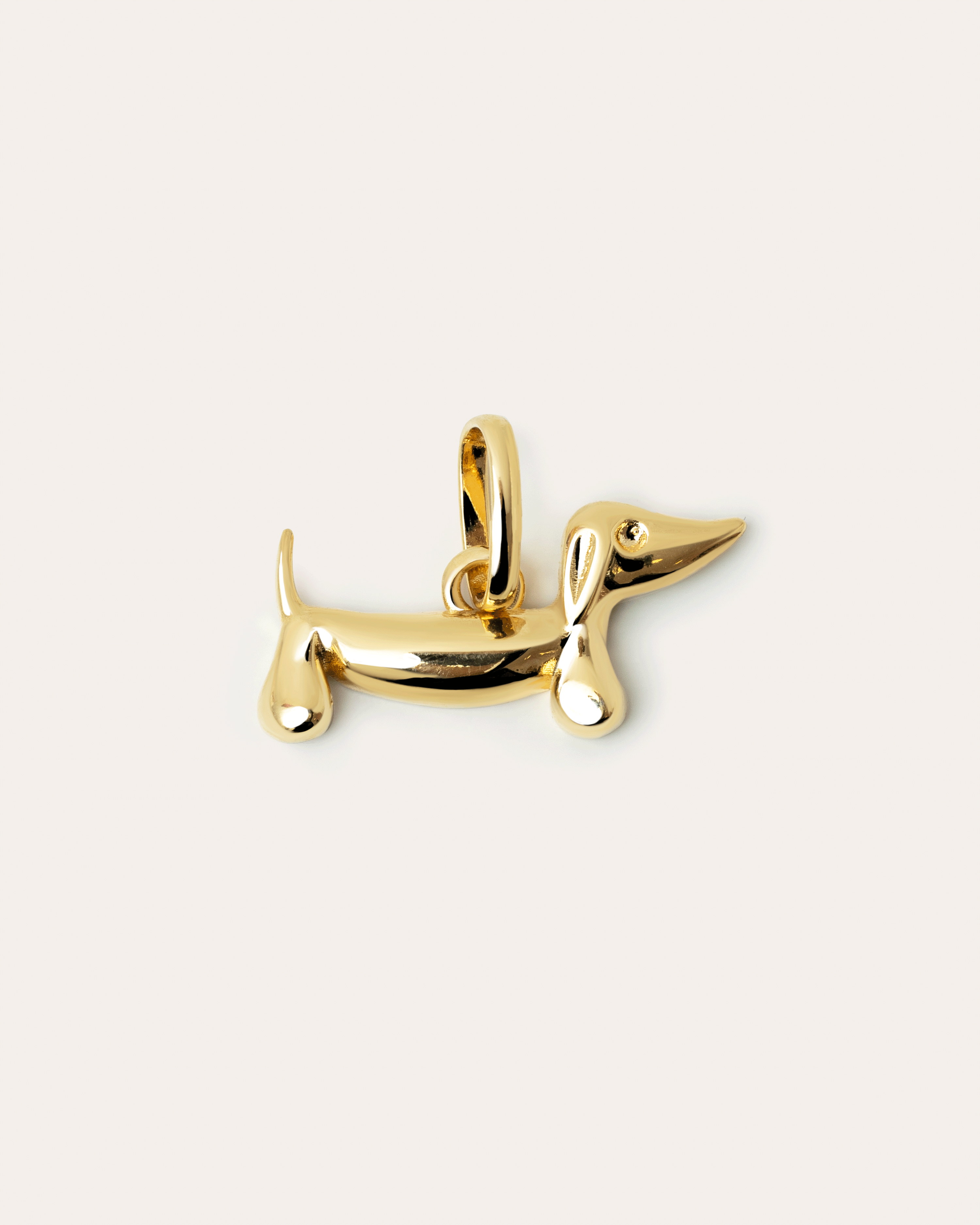 Ciondolo Bassotto Smaltato Bianco Placcato Oro - Shopella