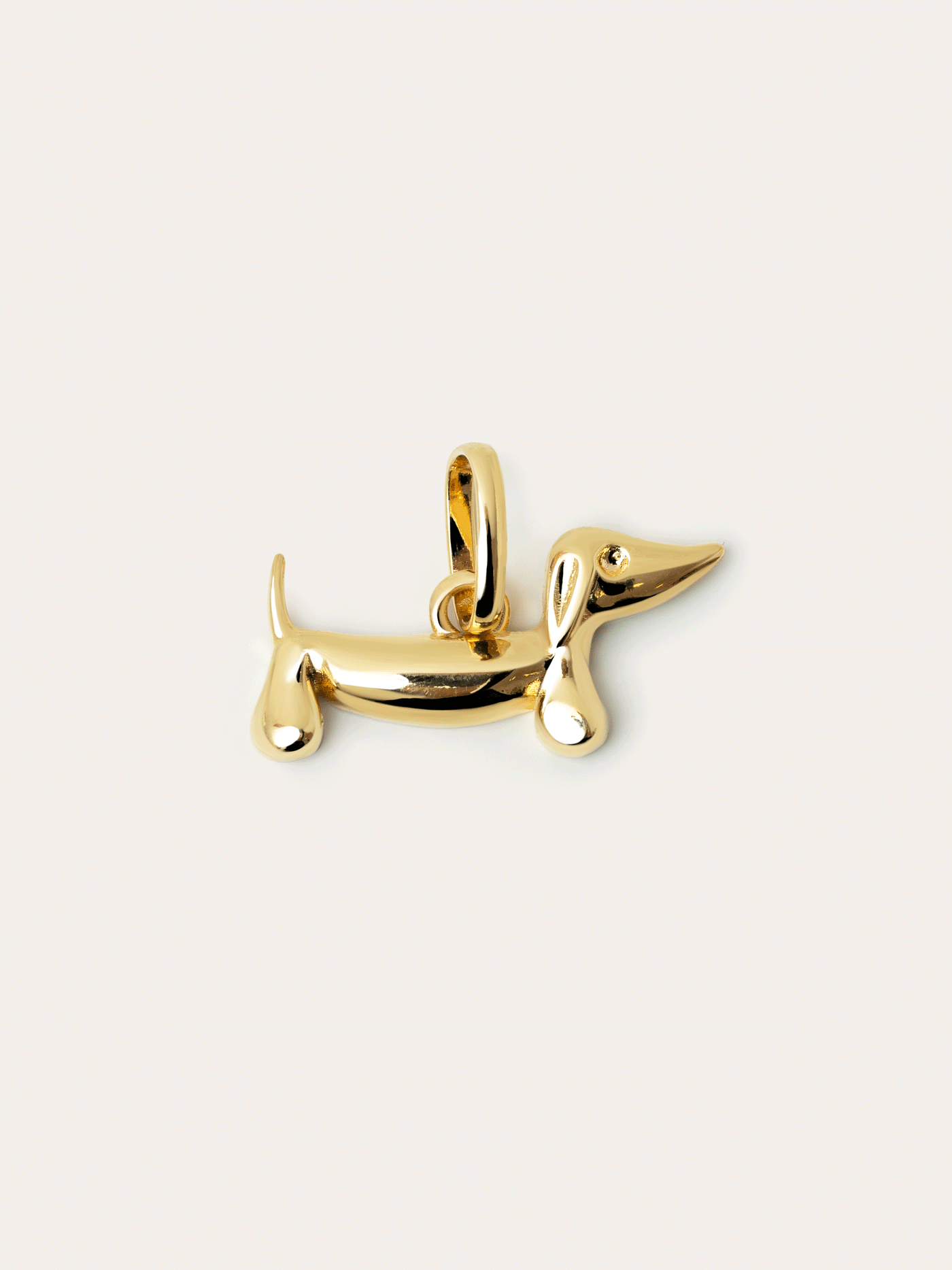 Ciondolo Bassotto Smaltato Bianco Placcato Oro - Shopella