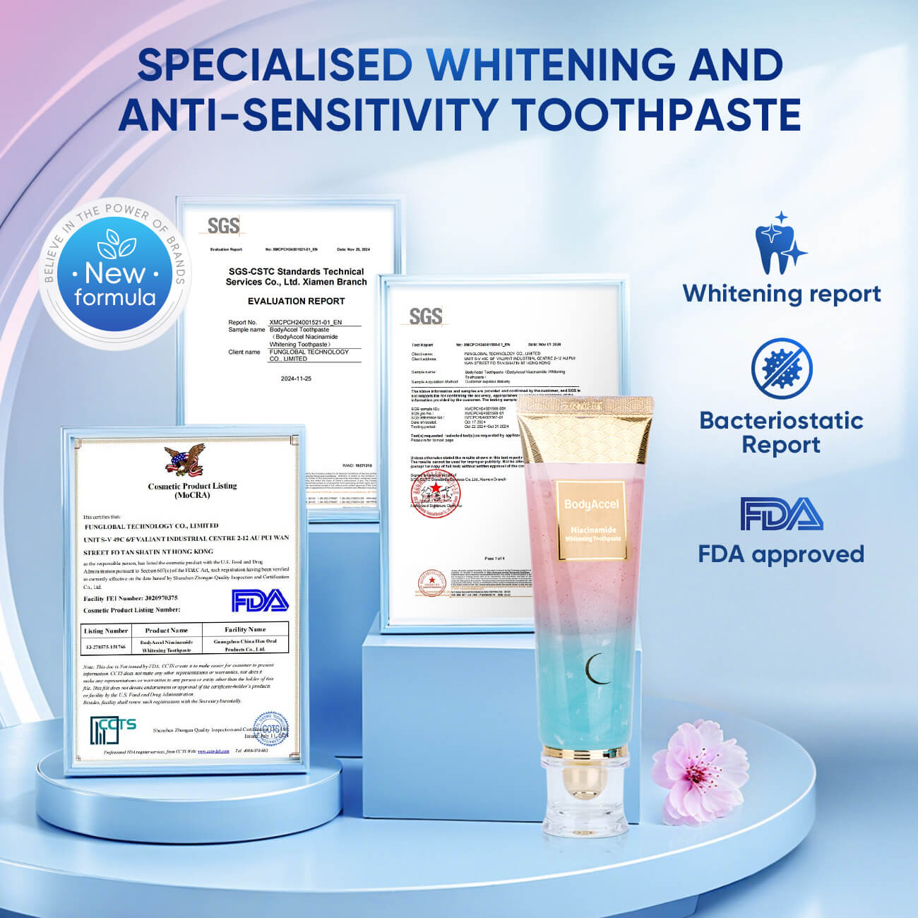 BodyAccel ® | Dentifricio sbiancante alla niacinamide - Shopella