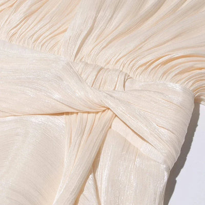 Liora Mini Abito – Drappeggi Luminosi a Vita Impero - Shopella