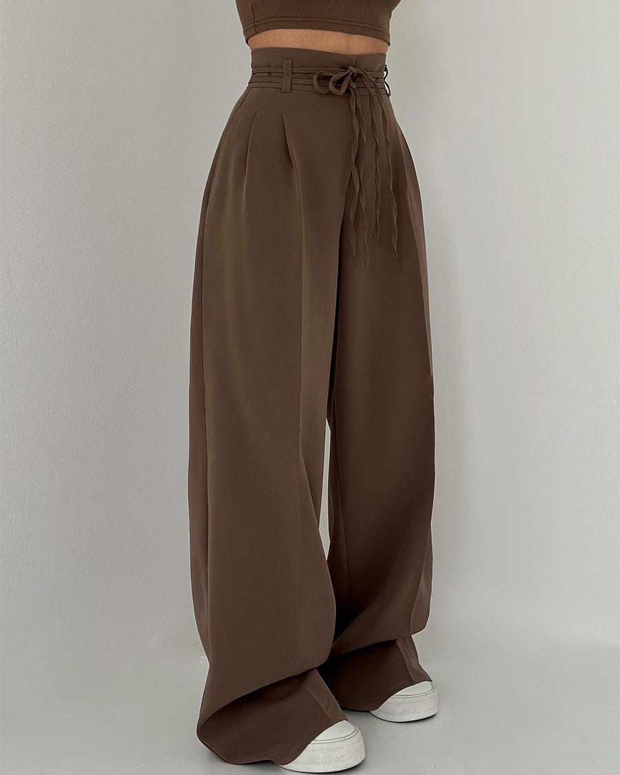 Pantaloni a gamba larga e vita alta - Shopella