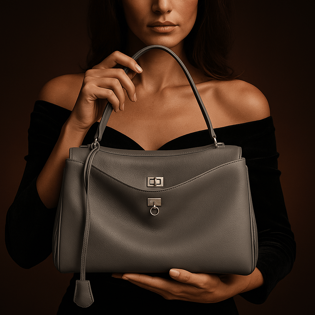 Borsa Moira – Pelle liscia & chiusura a rotazione - Shopella