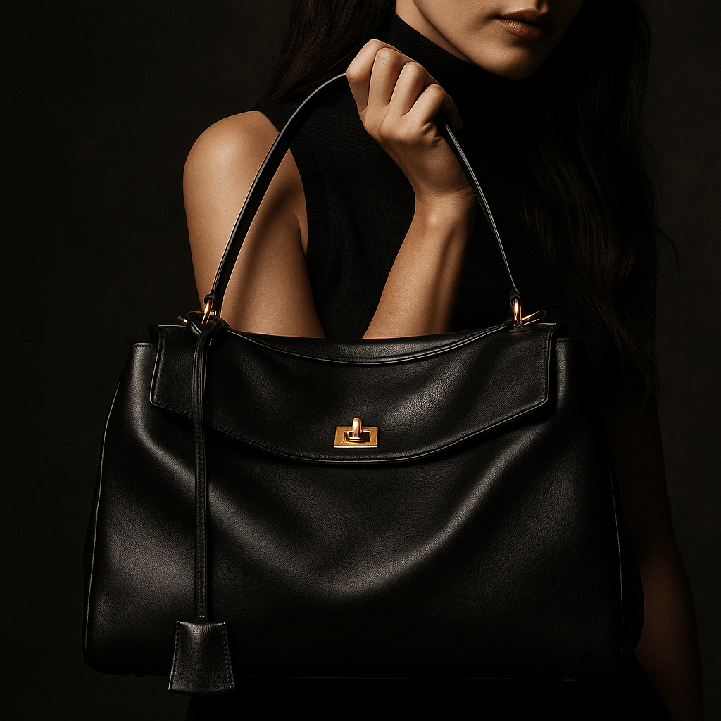 Borsa Moira – Pelle liscia & chiusura a rotazione - Shopella